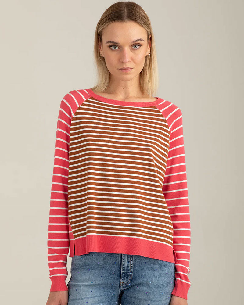 Fred Mello Maglia Girocollo Raglan Colore Corallo