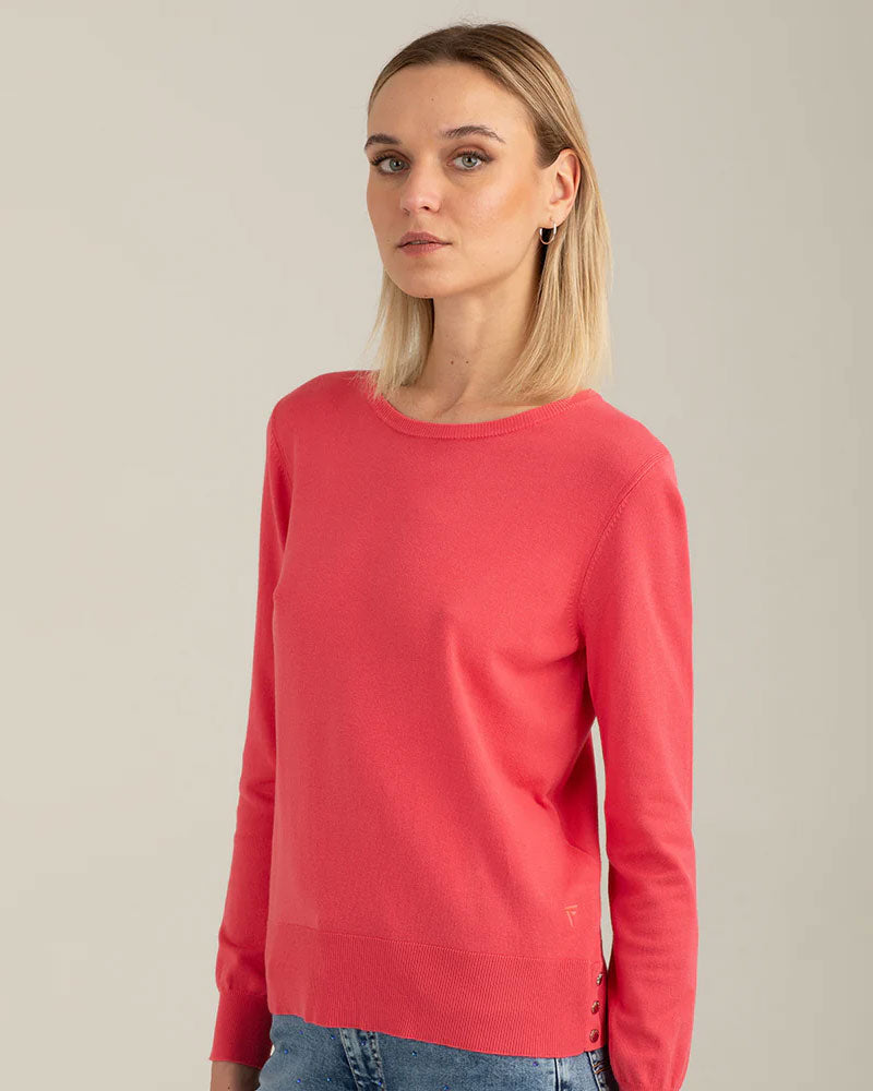 Fred Mello Maglia Girocollo Manica Lunga Colore Corallo