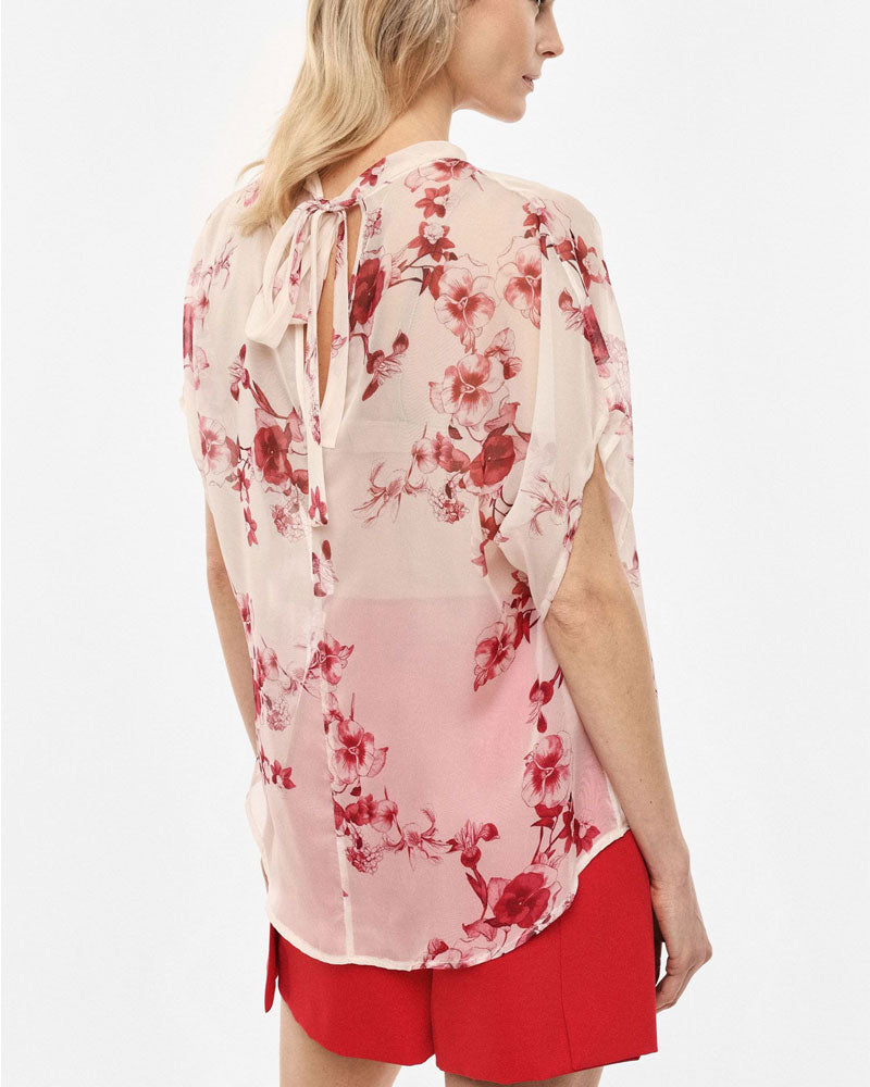 Imperial Top Fluido Stampa Floreale Manica Corta