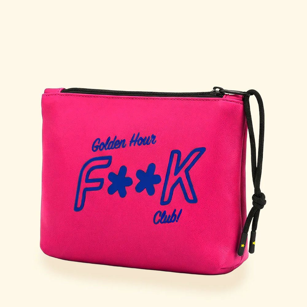 F**k Pochette con Logo Colore Fucsia Fluo