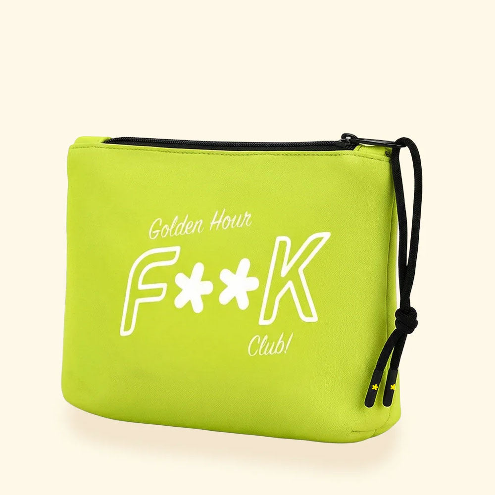 F**k Pochette con Logo Colore Giallo Fluo