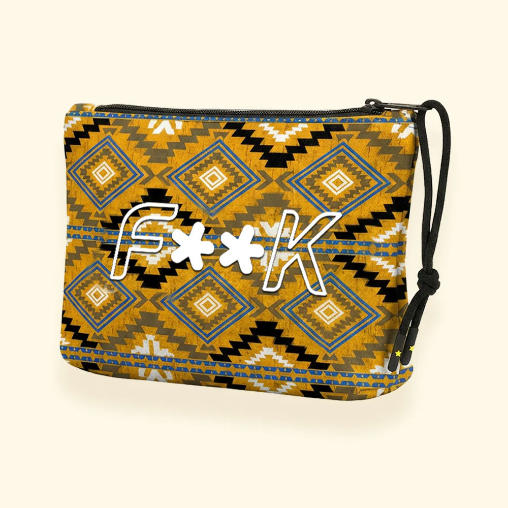 F**k Pochette con Fantasia Geometrica Colore Giallo
