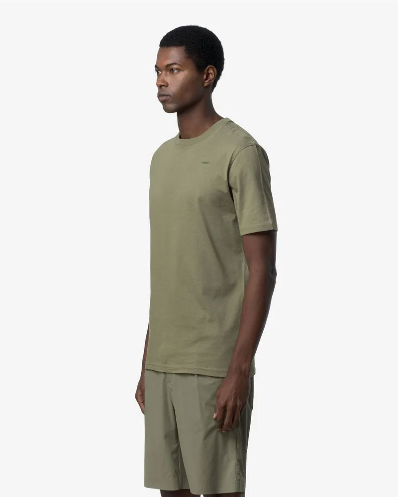 K-Way T-Shirt Odom Jersey Micro Lettering Colore Green Lichen