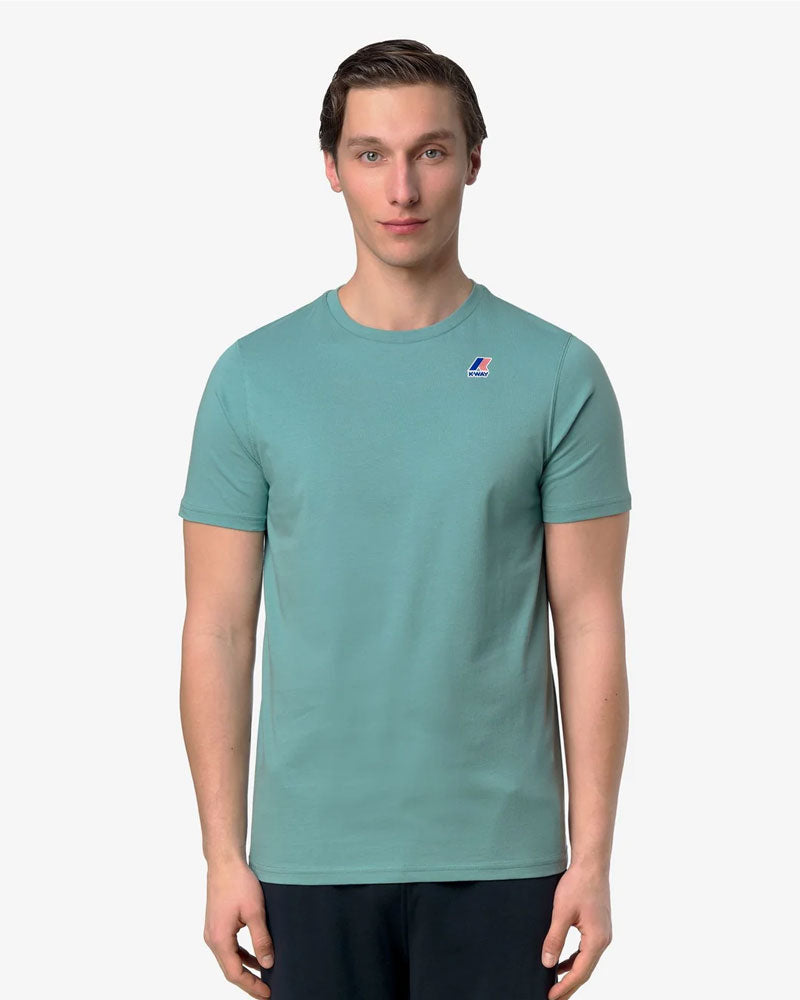 K-Way T-Shirt Leonide in Cotone Colore Green Mine
