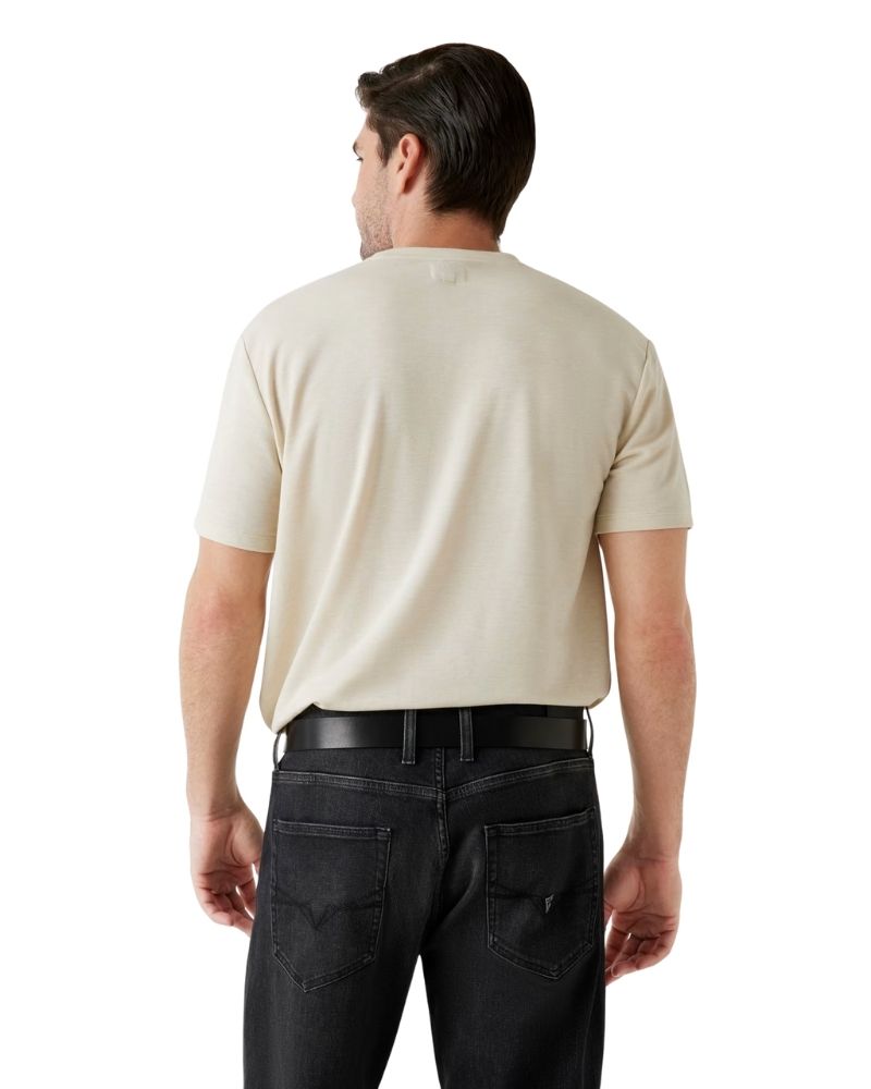 Guess T-shirt Misto Lana Colore Panna da Uomo