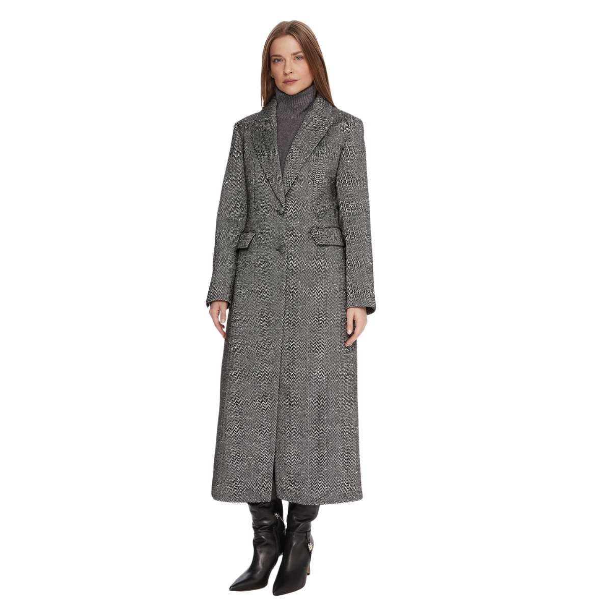 Guess Capotto Lungo Colore Grigio da Donna