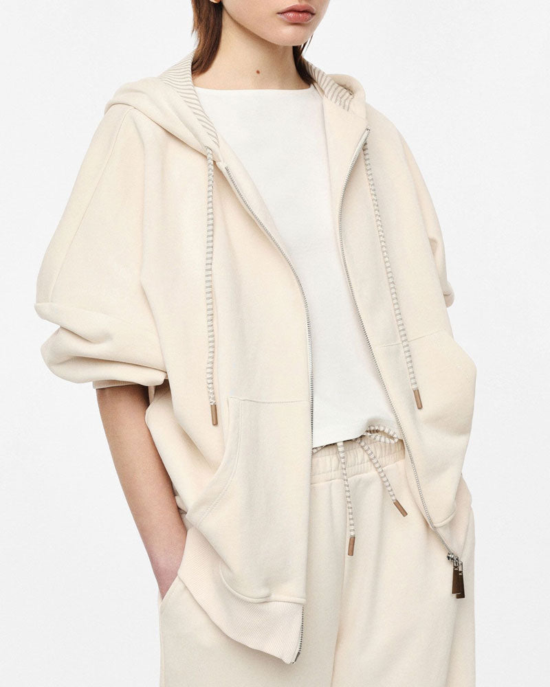 Imperial Felpa con Cappuccio Oversize Zip e Tasca Frontale Colore Ice