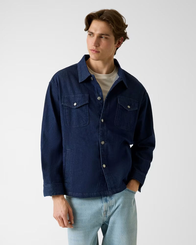 Guess Giacca in Twill di Denim Colore Blu