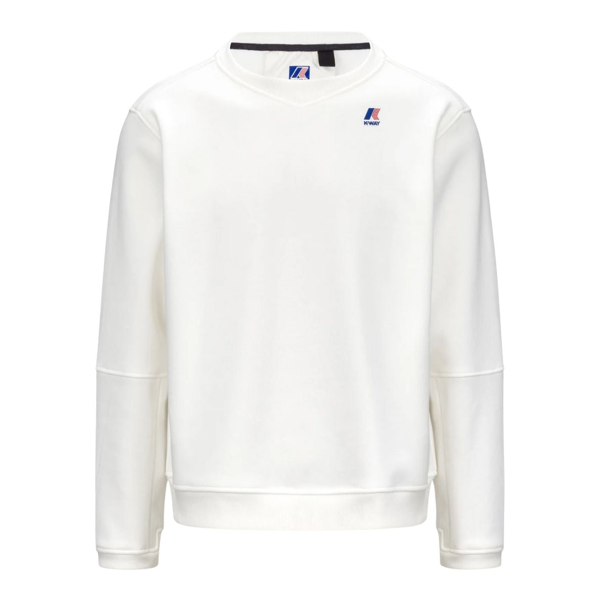 K-Way Felpa Nael Brushed Pc Colore Bianco Unisex  in Pile di Cotone Spazzolato 
