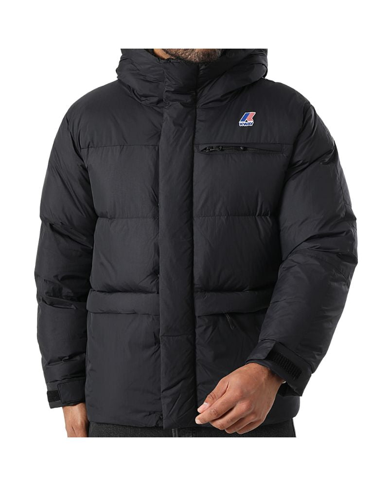 K-Way Le Vrai 4.0 Aurele Cappotto con Cappuccio Colore Nero da Uomo