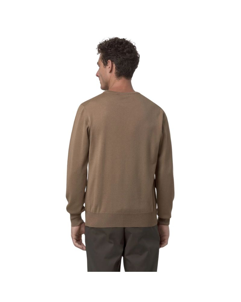 K-Way Maglione Sebastien girocollo in Lana Merino Colore Marrone da Uomo