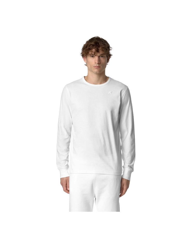 K-way T-shirt Elmer Js Peach Gardenia a Maniche Lunghe Slim Fit Bianco da Uomo