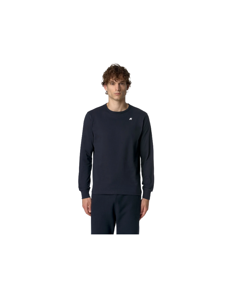 K-way T-shirt Elmer Js Peach Gardenia a Maniche Lunghe Slim Fit Blu da Uomo