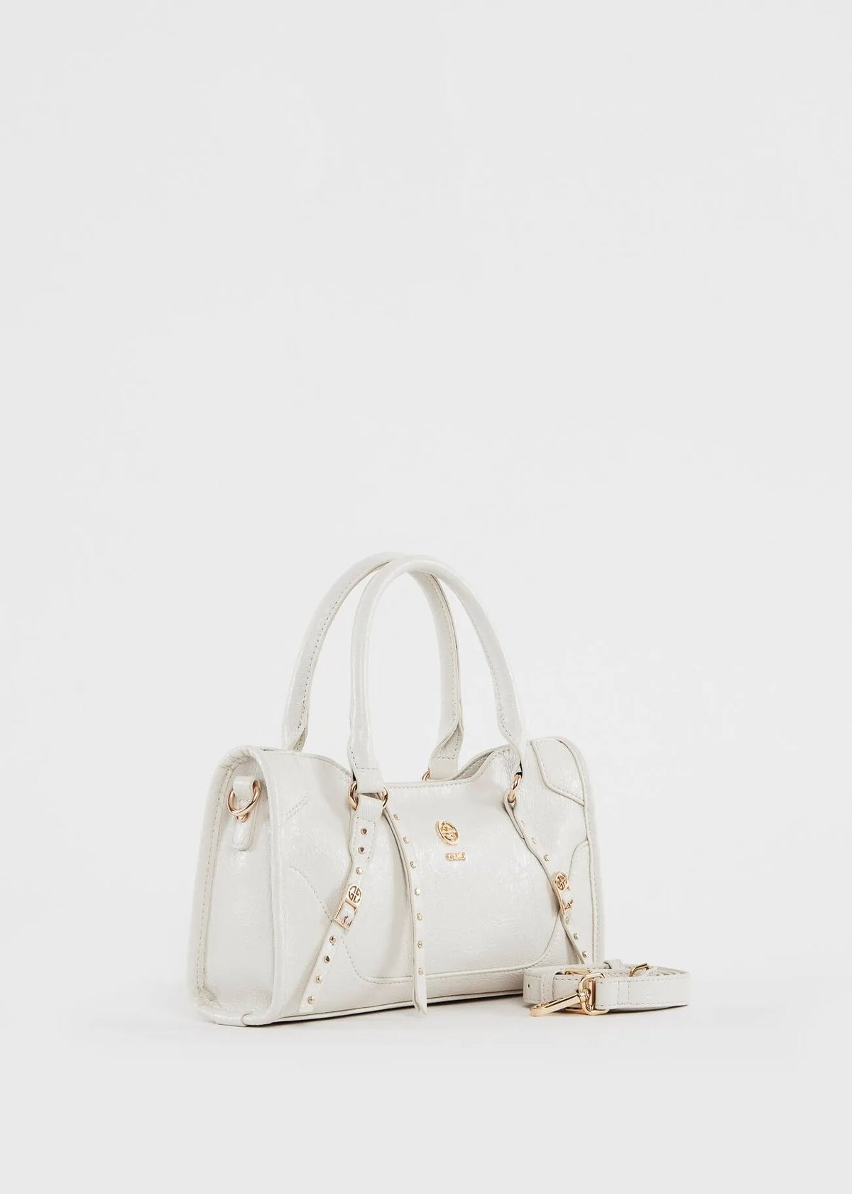 Gaudì Mini Borsa Top Handle Bianca in Similpelle Lucida