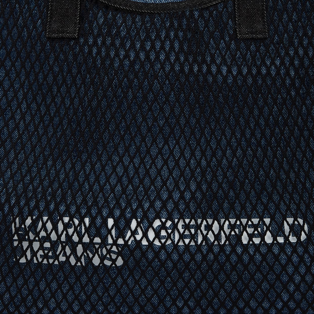 Double Mesh Denim Shopper Washed Mid Blue