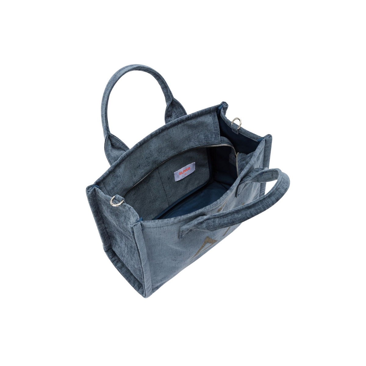 Sun 68 Shopping bag Midi Cali in Velluto  Colore Avio