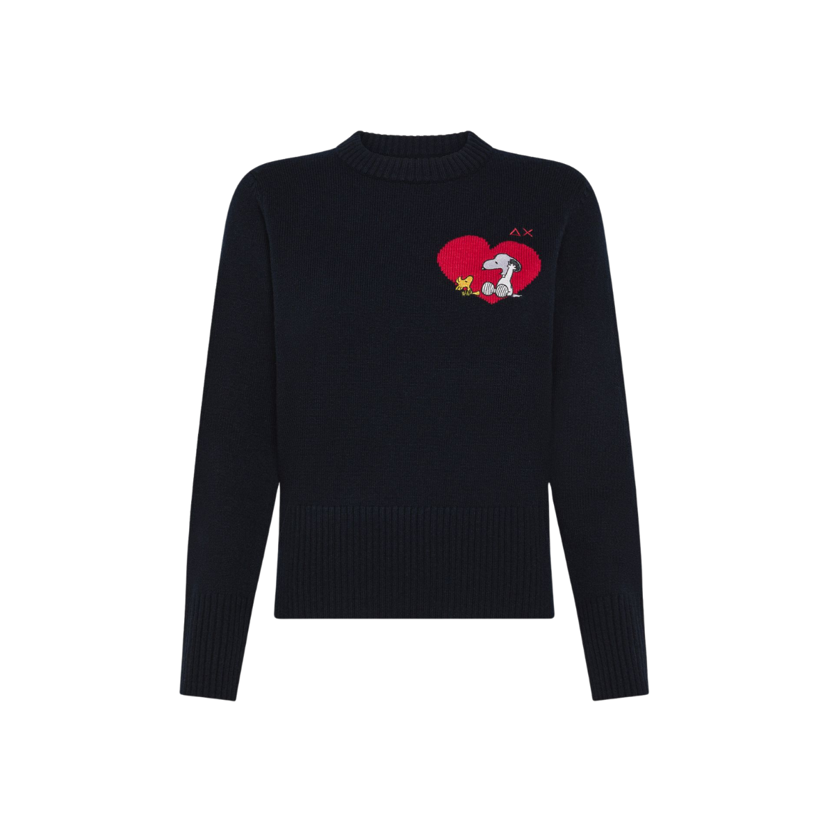 Sun 68 Maglia Peanuts in Lana e Cashmere con Cuore Colore Blu Navy