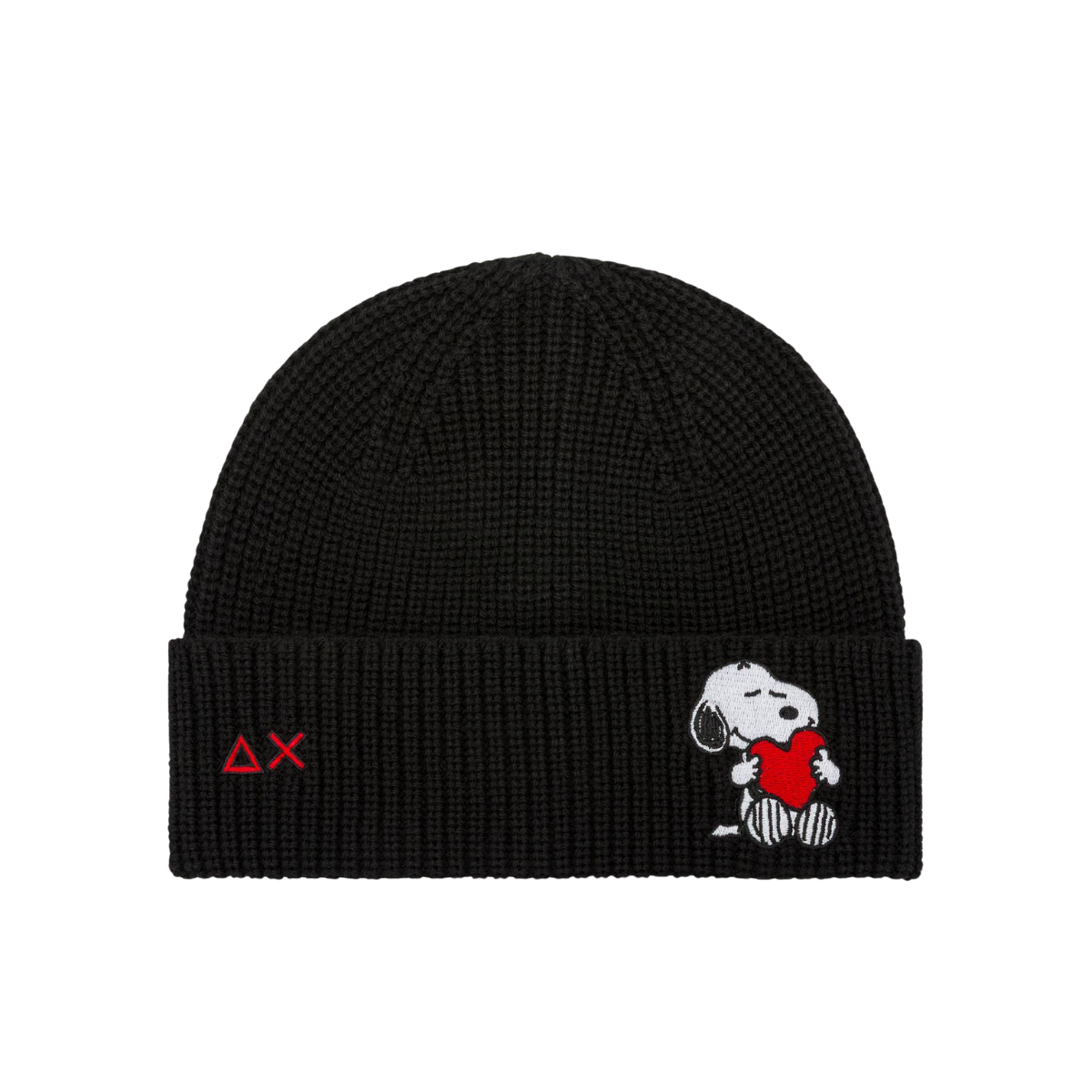 Sun 68 Berretto Beanie Peanuts in Lana a Coste Colore Nero