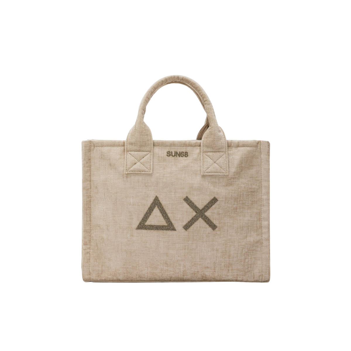 Sun 68 Shopping Bag Midi Cali in Velluto Colore Beige
