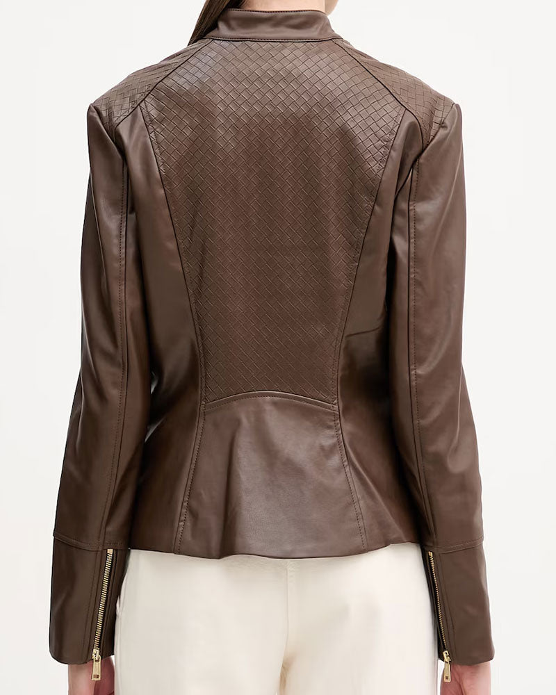 Guess Giubbino da Motociclistica Colore Marrone