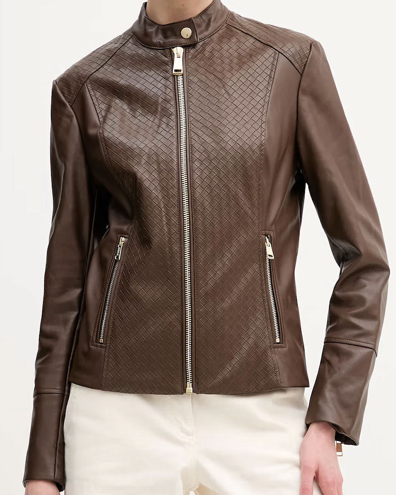 Guess Giubbino da Motociclistica Colore Marrone