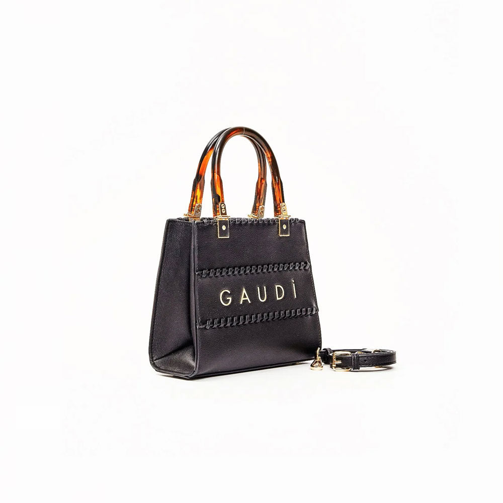 Gaudì Borsa Mini Shopping Dettaglio Manico Colore Nero