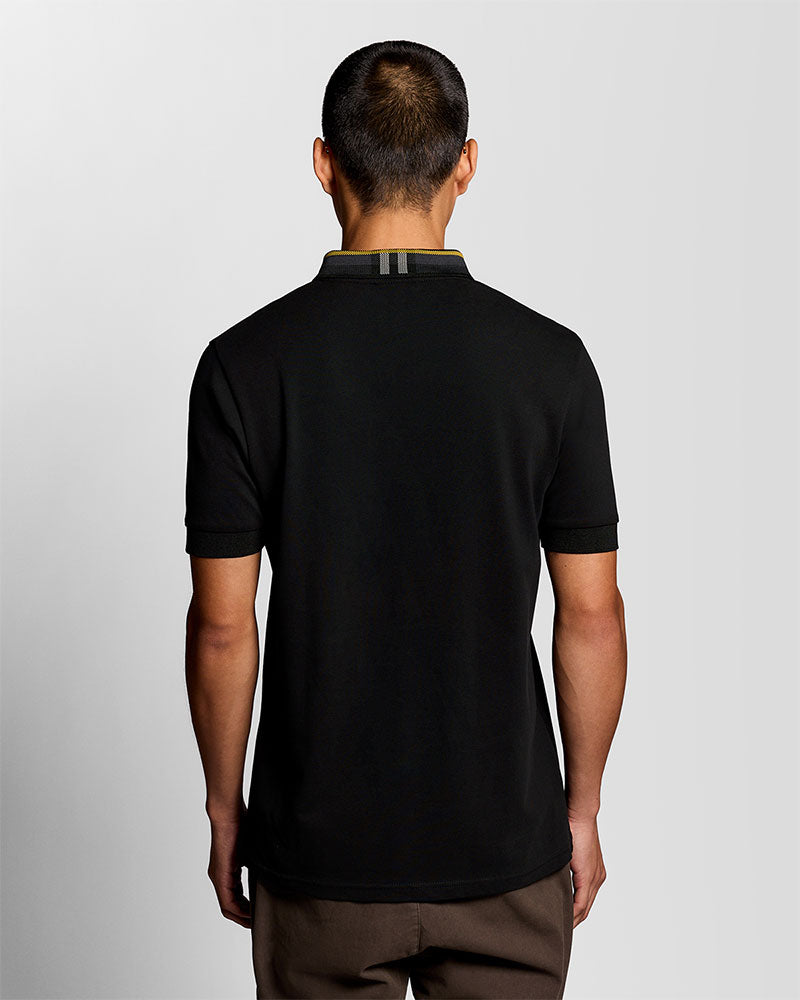 Lyle & Scott Polo con Coletto Scozzese Colore Nero