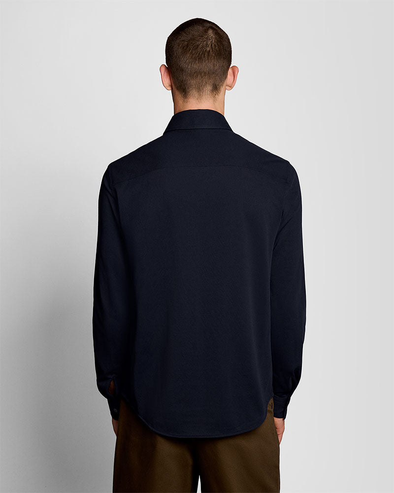 Lyle & Scott Camicia in Jersey di Cotone Oxford Colore Nero