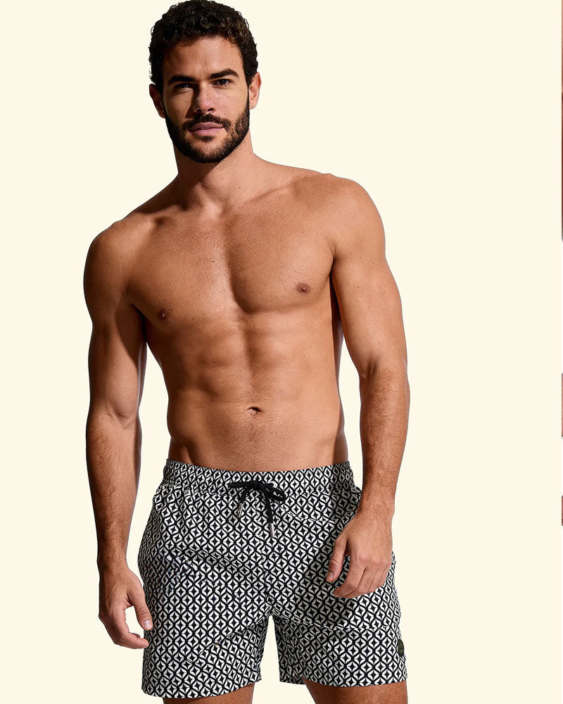 F**k Shorts Mare con Fantasia e Logo Colore Nero