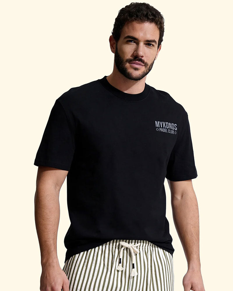 F**k T-Shirt con Logo Mykonos Colore Nero