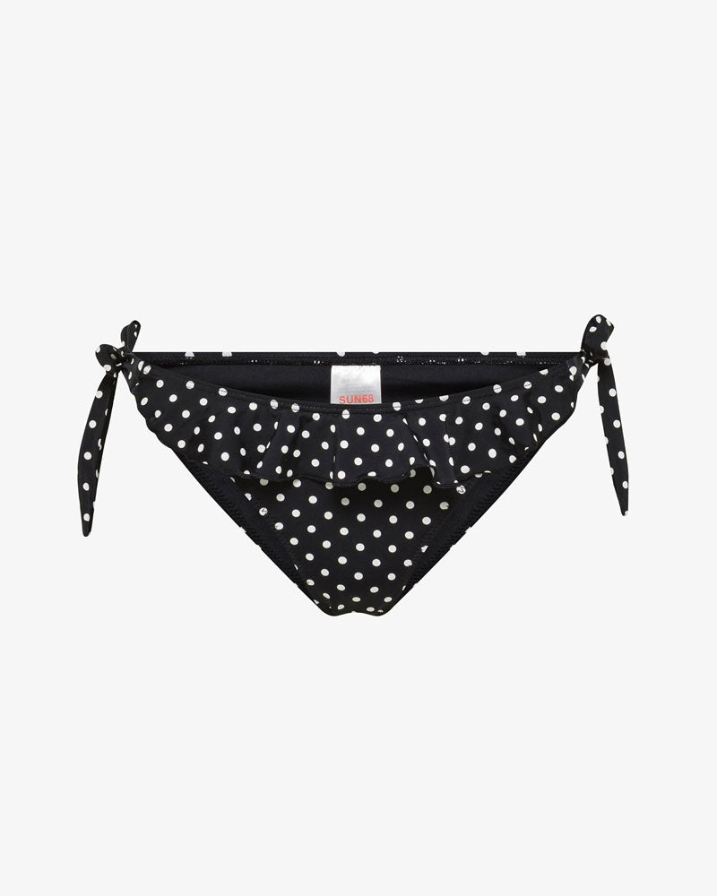 Sun68 Slip Mare Stampa e Rouches Colore Nero