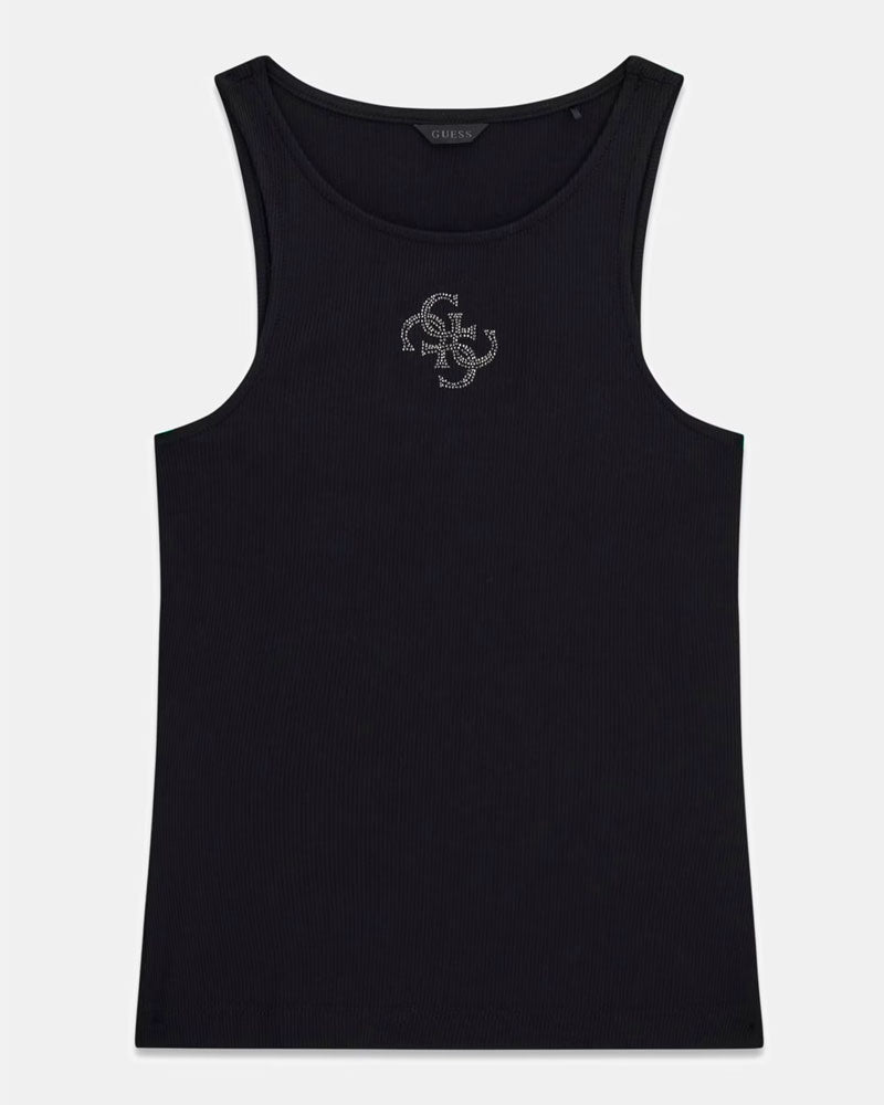 Guess Top a Costine Logo Colore Nero