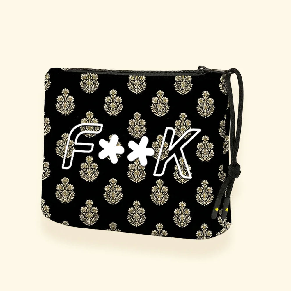 F**k Pochette con Fantasia Colore Nero con Fiori