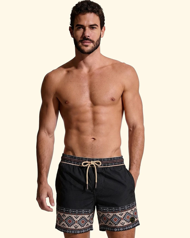 F**k Shorts Mare con Fantasia Colore Nero