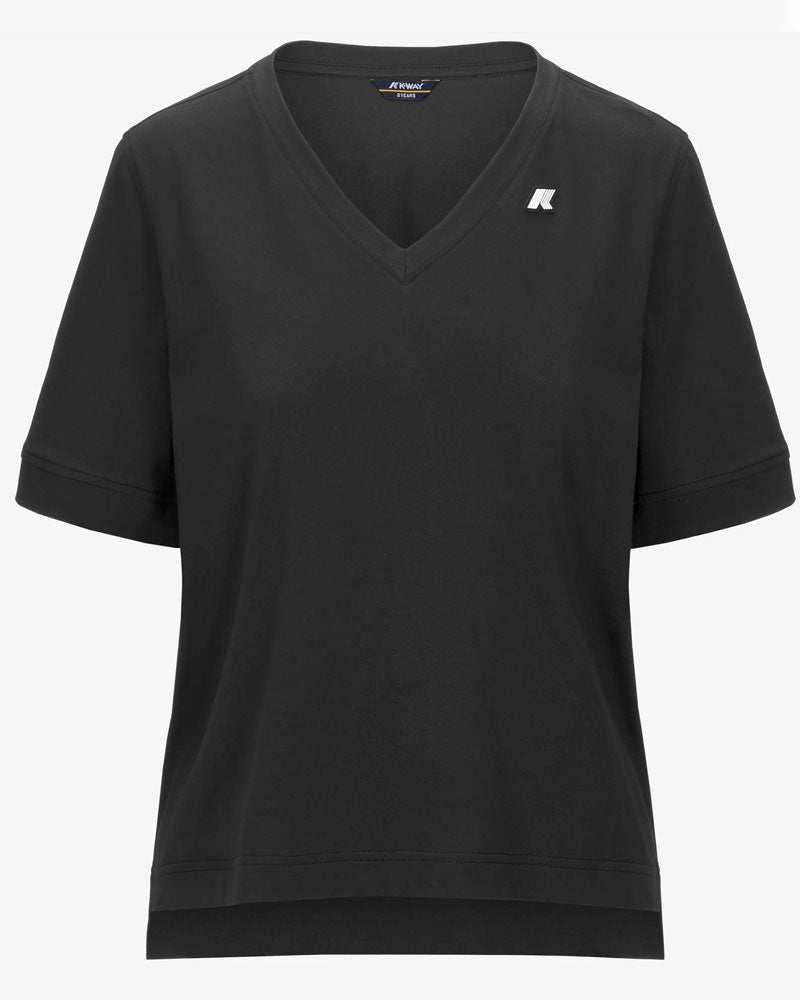K-Way T-Shirt Leda in Jersey Colore Nero