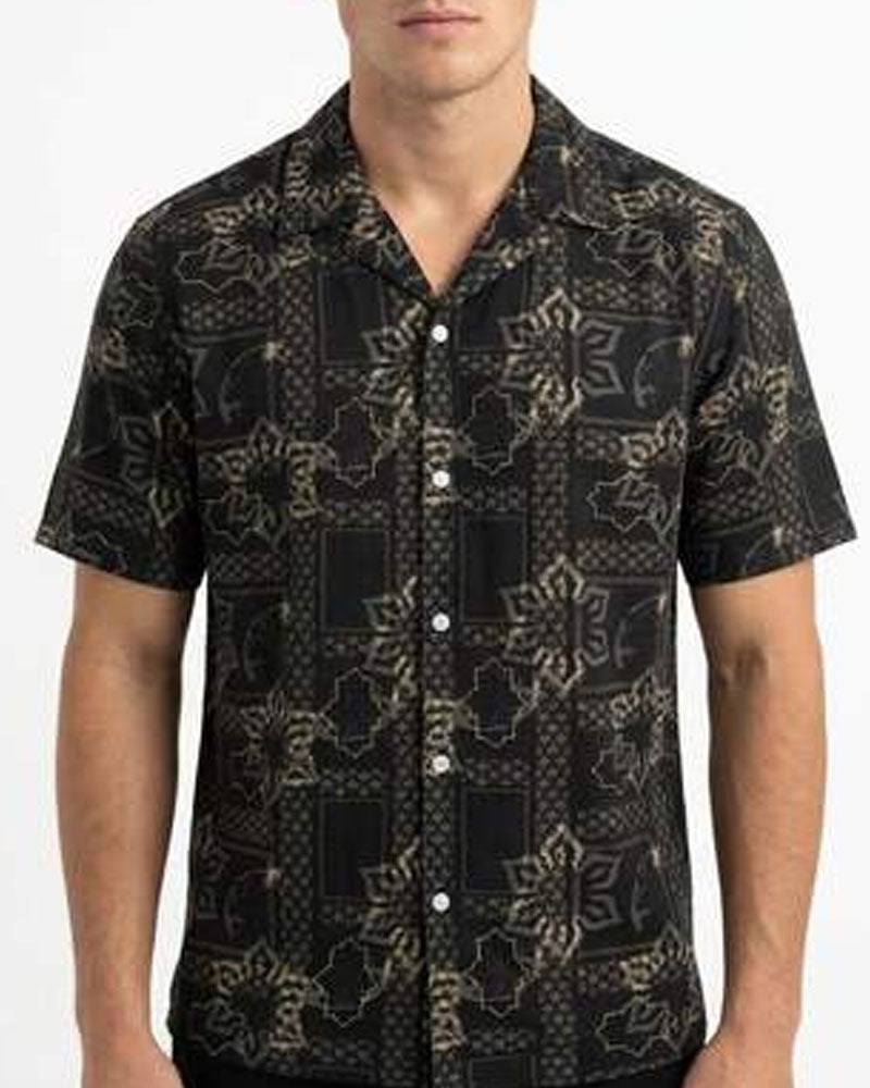F**k Camicia con Fantasia Geometrica Colore Nero
