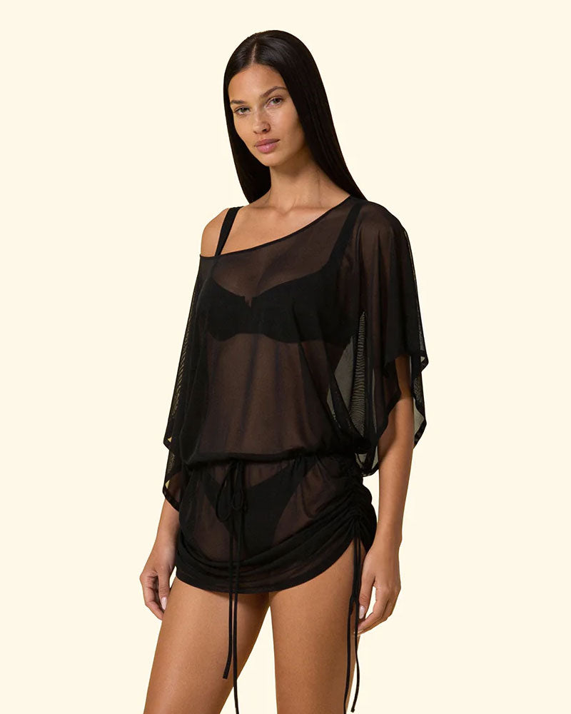 F**k Vestito Corto Velato Colore Nero
