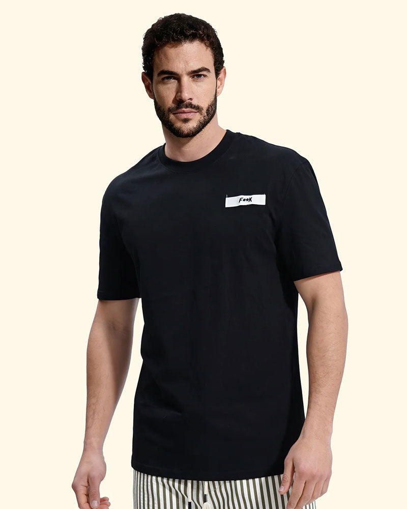 F**K T-Shirt con Logo Colore Nero