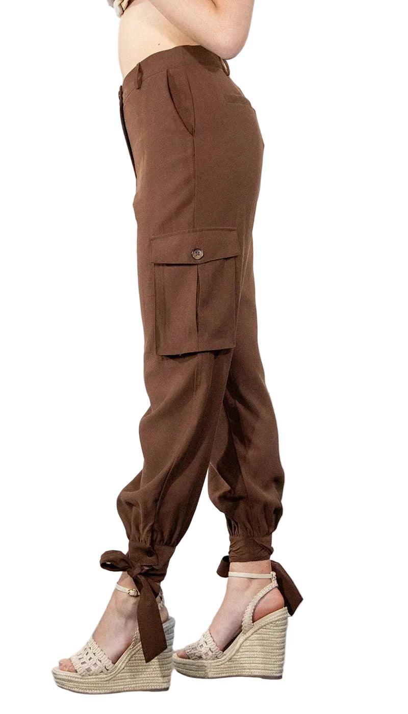Gaudì Pantaloni Marroni da Donna con Tasche Cargo