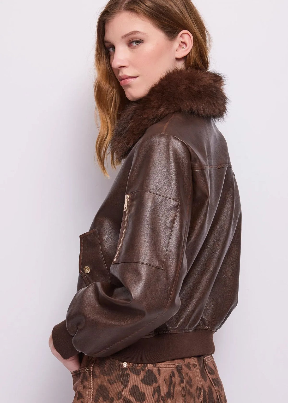 Gaudì Giacca da donna in similpelle con zip