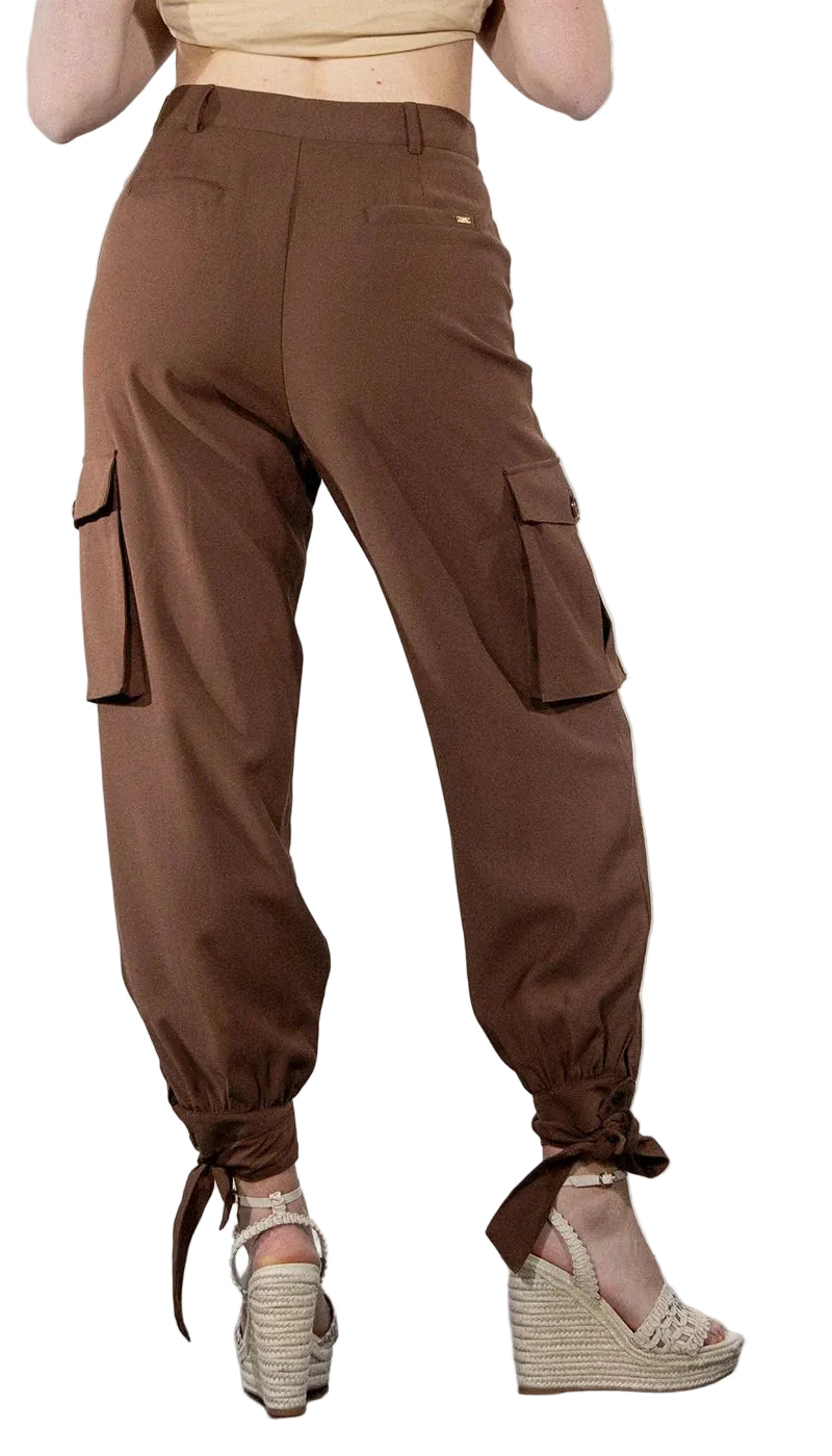 Gaudì Pantaloni Marroni da Donna con Tasche Cargo