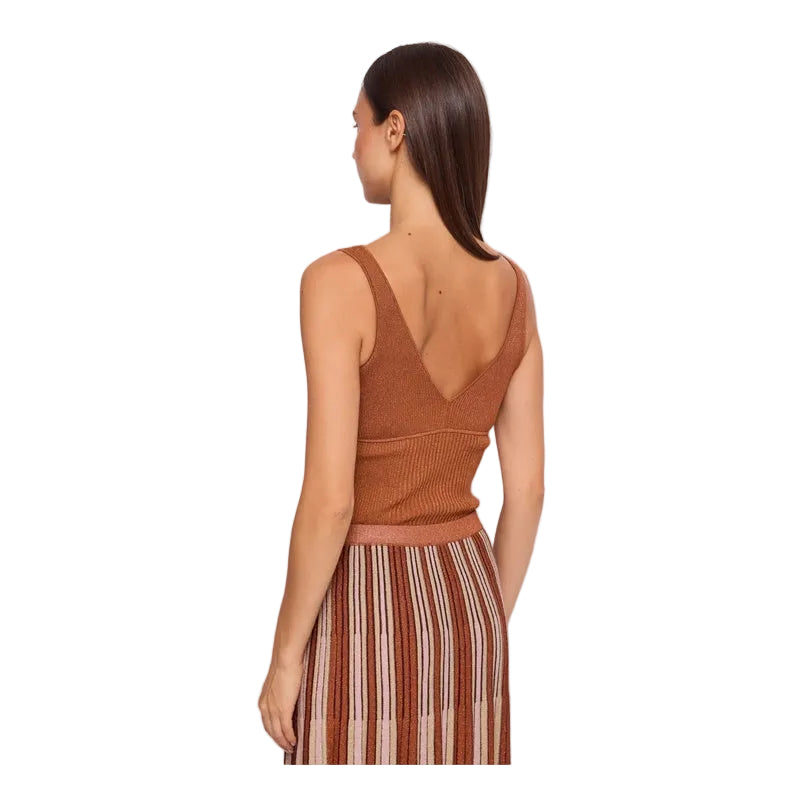 Top Lurex  con Scollo a V Gaudì