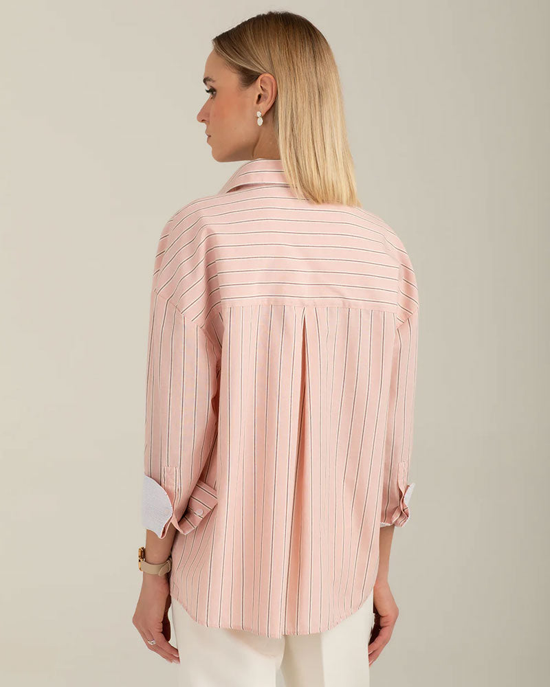 Fred Mello Camicia a Righe Colore Rosa