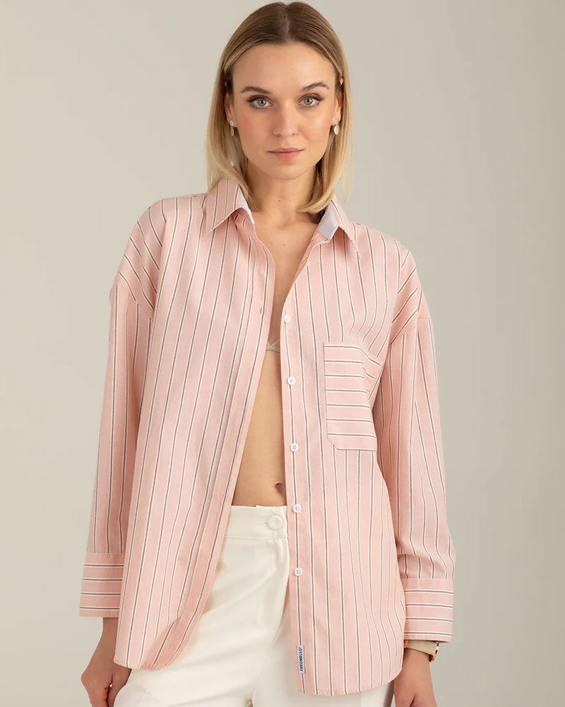 Fred Mello Camicia a Righe Colore Rosa