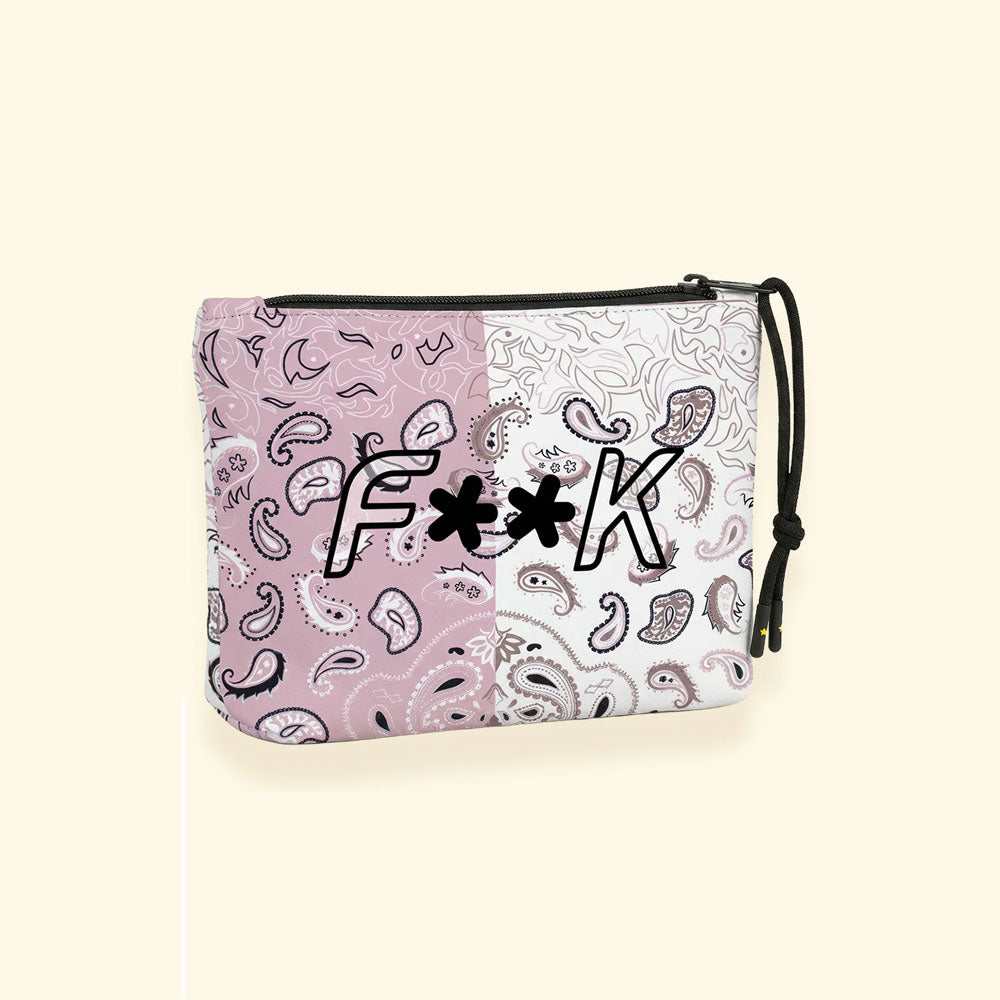 F**k Pochette Regular con Fantasia Colore Rosa/Bianco