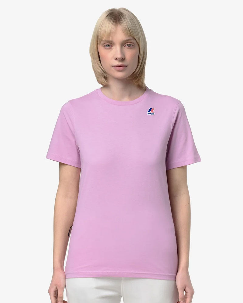K-Way T-Shirt Leonide in Cotone Colore Rosa Lavanda