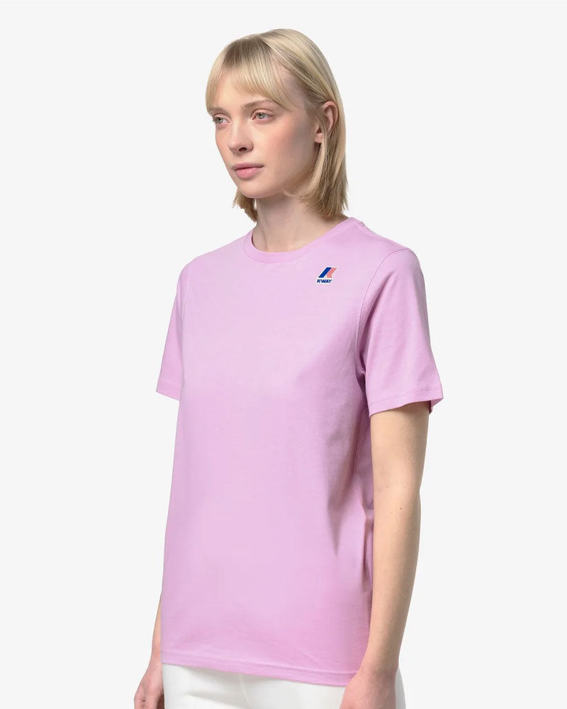K-Way T-Shirt Leonide in Cotone Colore Rosa Lavanda