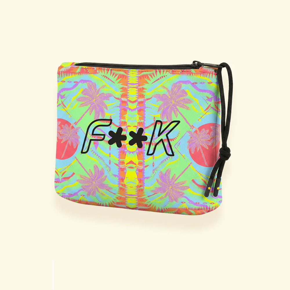 F**k Pochette Regular con Fantasia Colore Rosa Palme