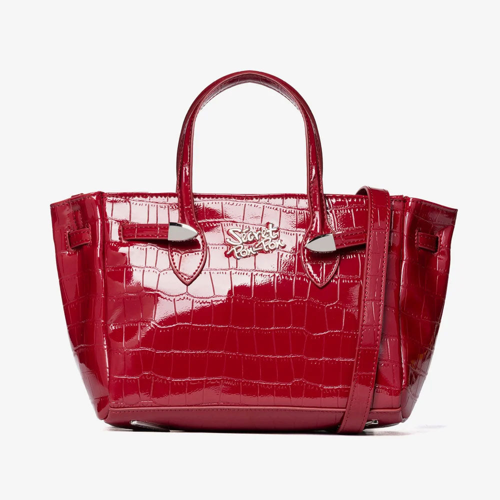 Secret Pon Pon Borsa Marlene Tote Medium Colore Rosso Scuro