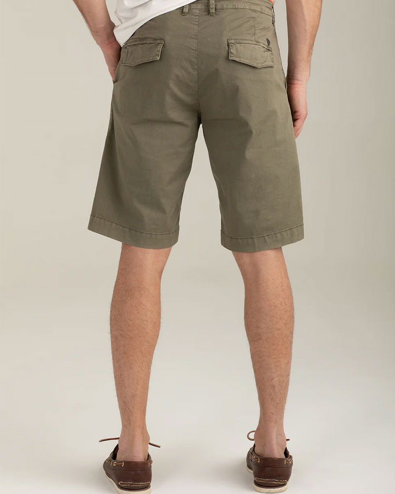 Fred Mello Bermuda in Twill di Satin Stretch Colore Army